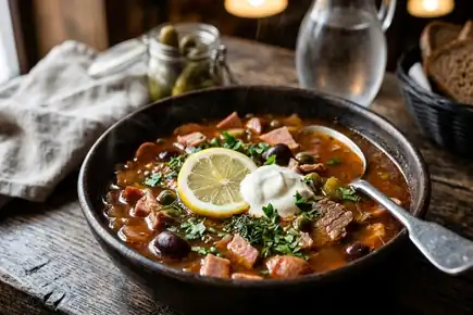 Суп Харчо из баранины с черносливом и грецкими орехами